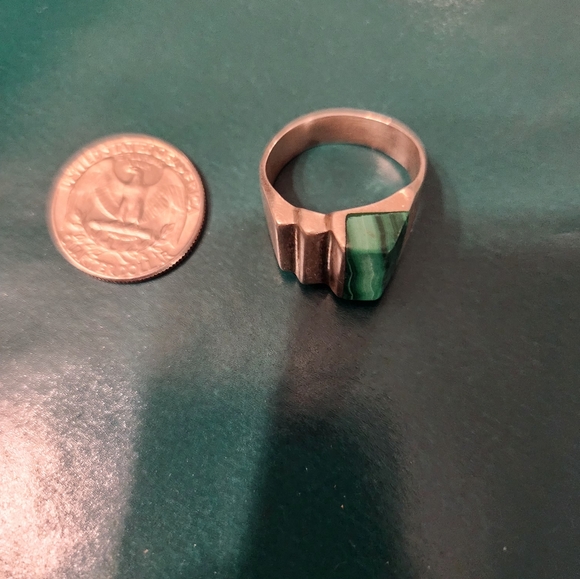 Mexican Malachite 925 Size 10 ring - Picture 2 of 5